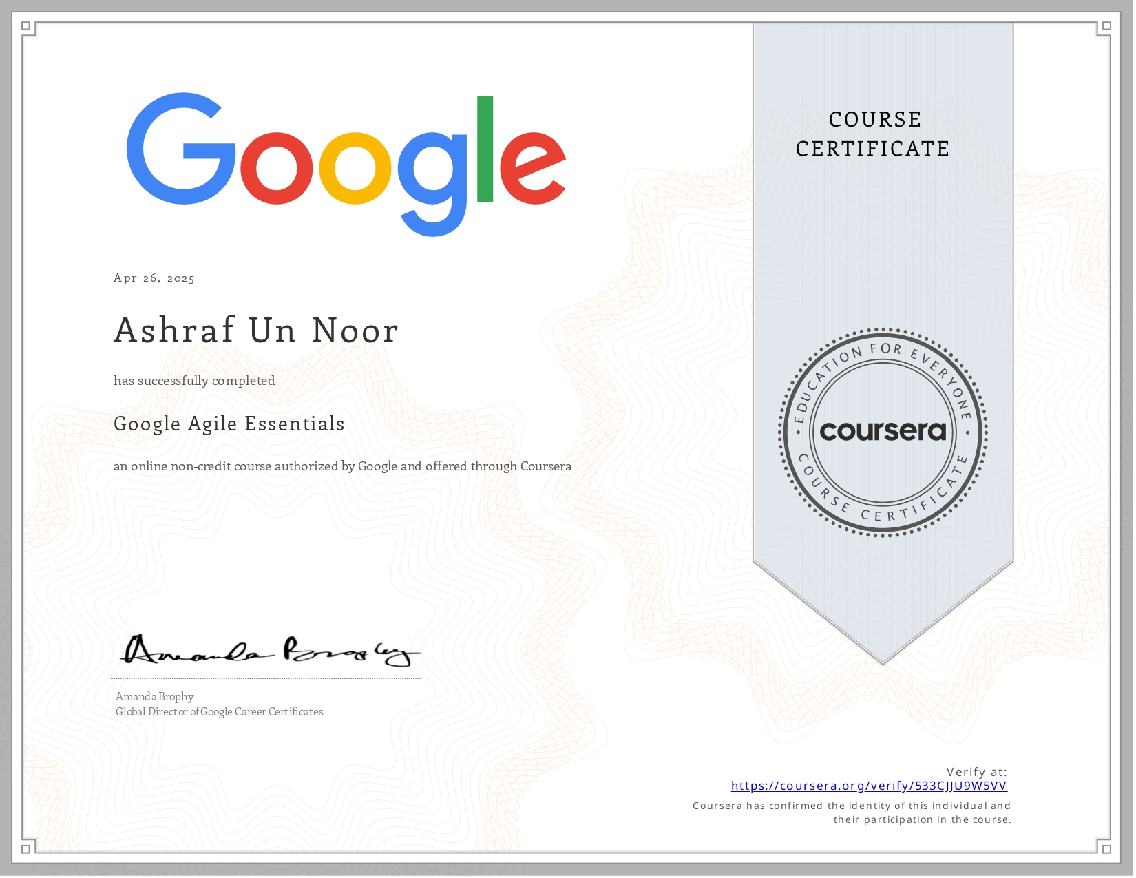 Certification